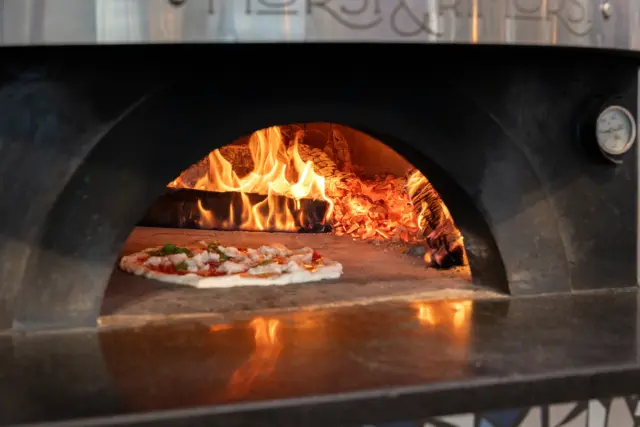 Pizza in oven